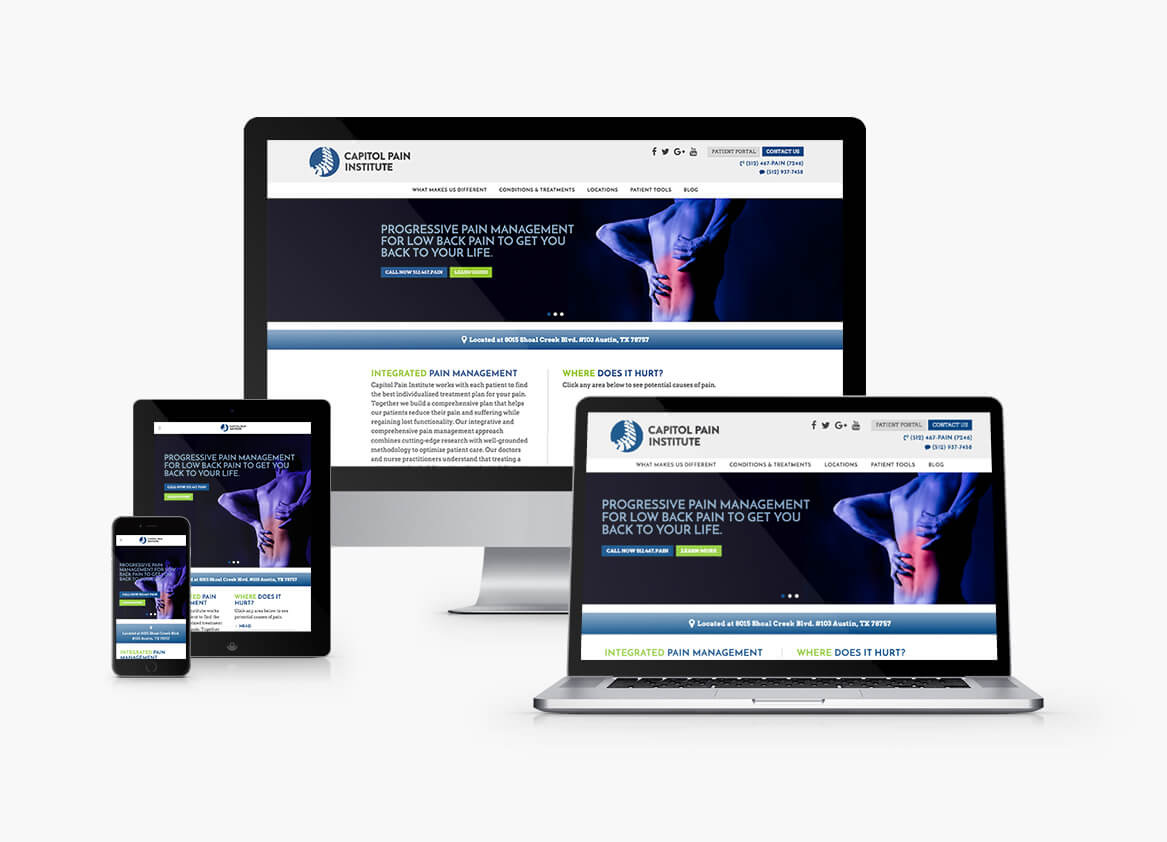 Capitol Pain Institute Website Mockups