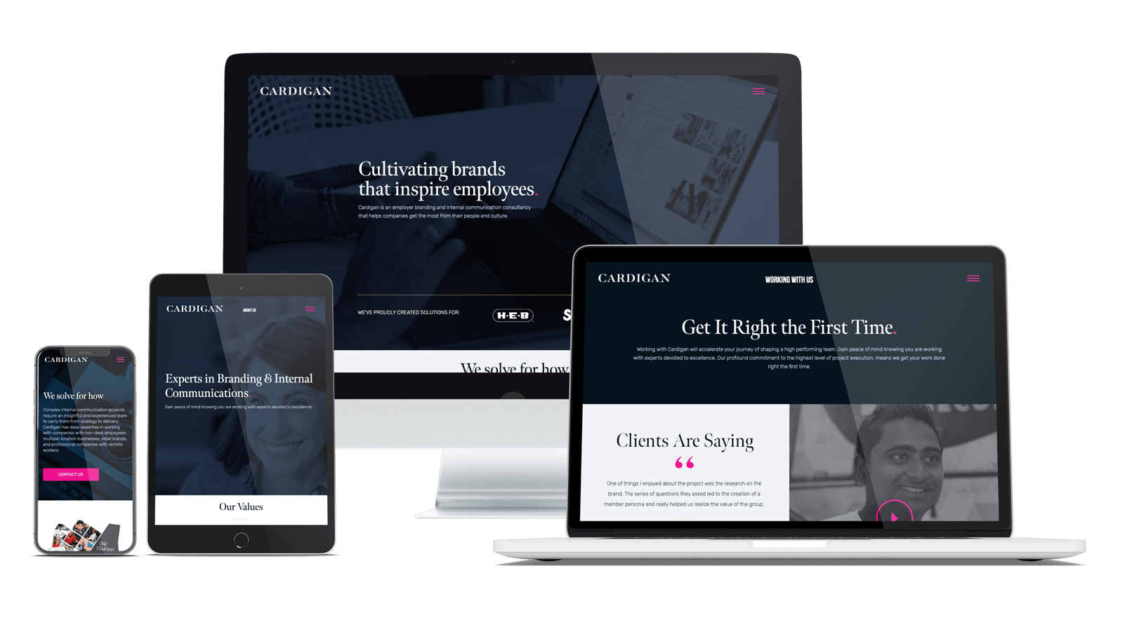Cardigan Website Mockups