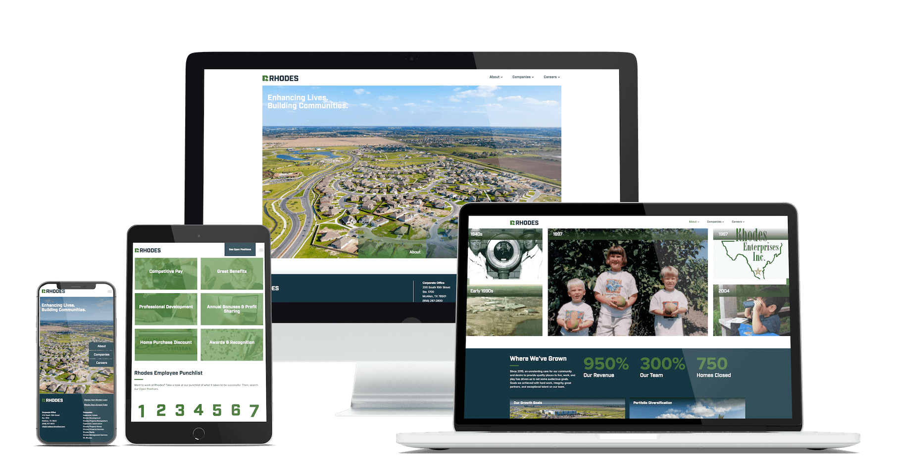 Rhodes Website Mockups